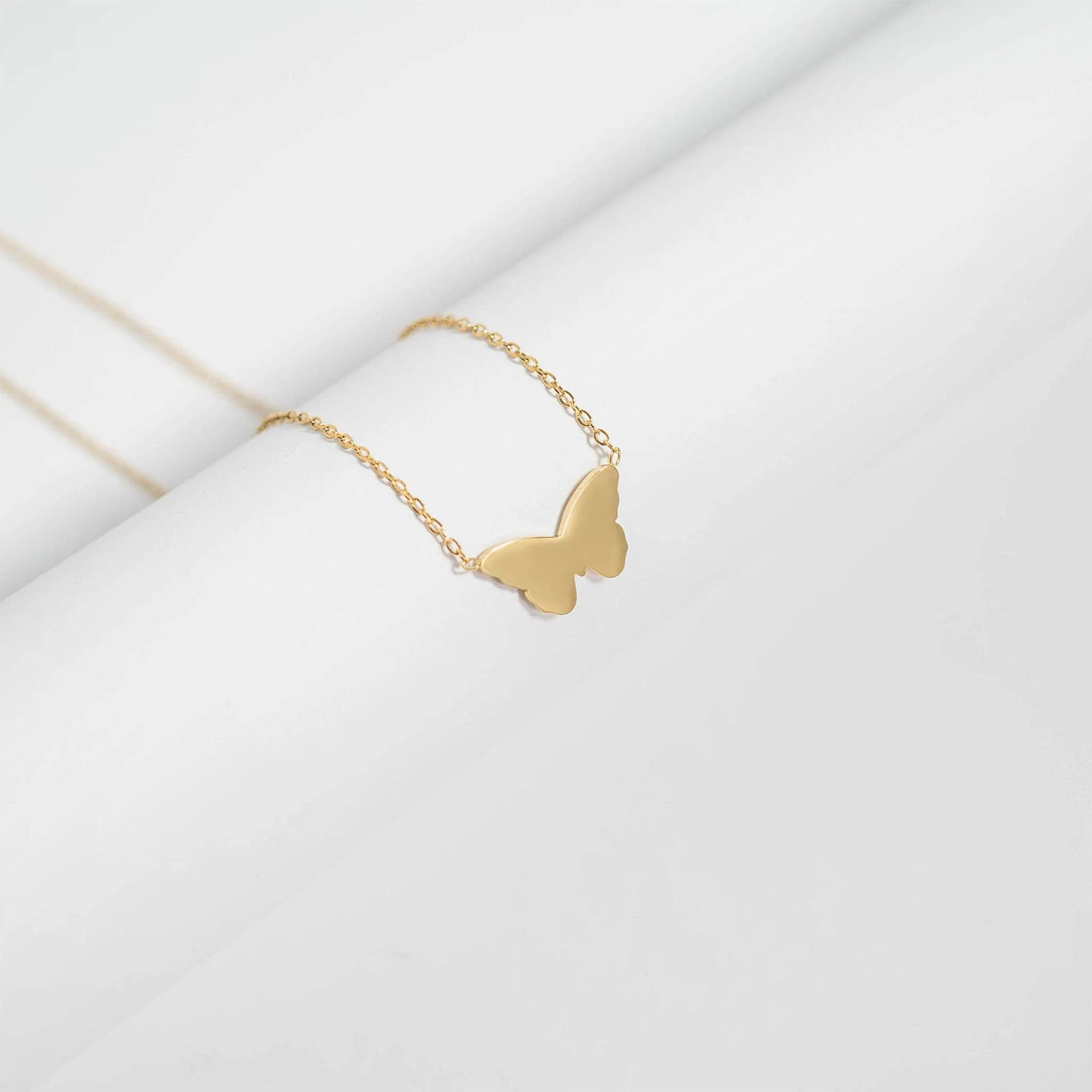 Sage 18K Gold PVD Held Butterfly Necklace