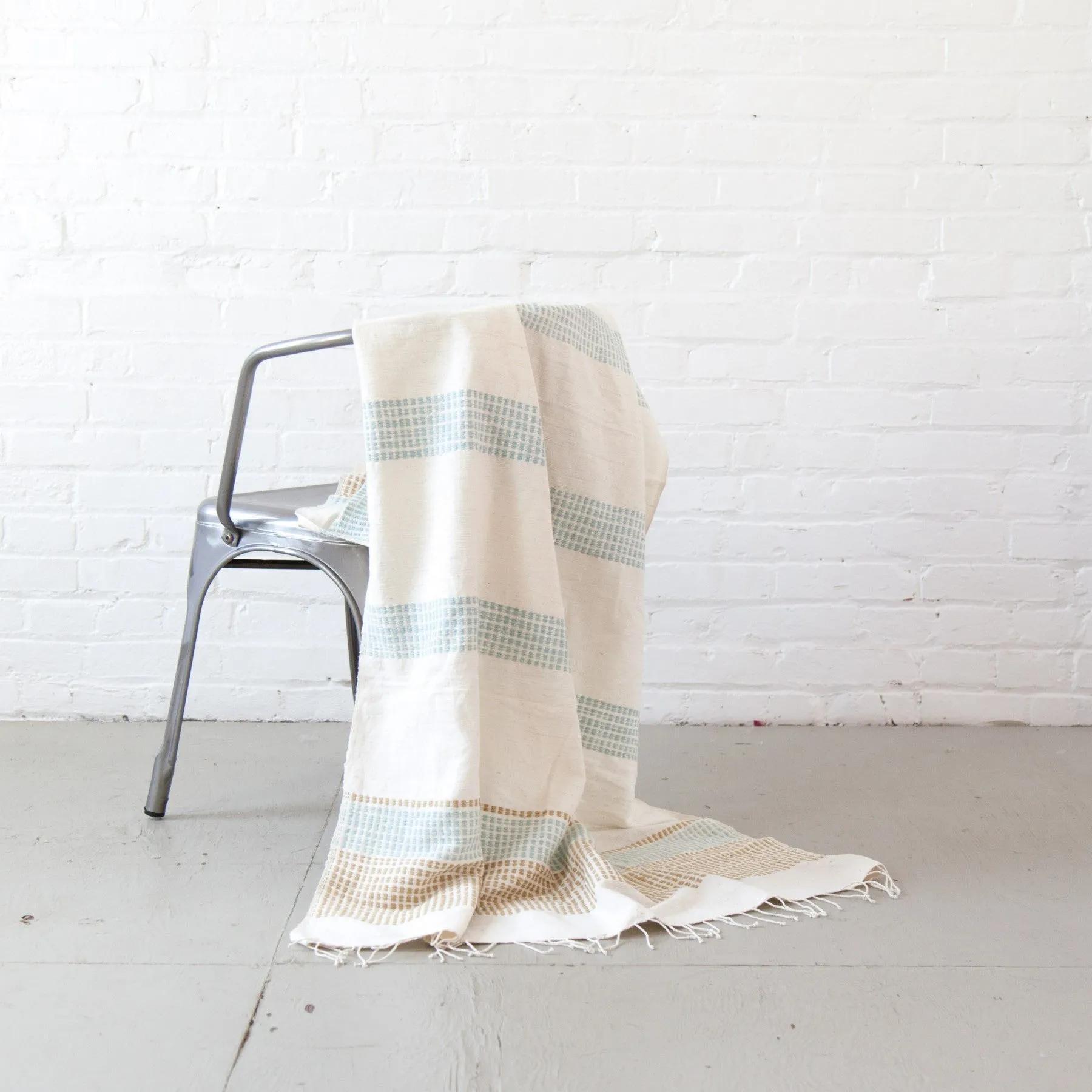 Sand/Azure Camden Beach Blanket/Throw