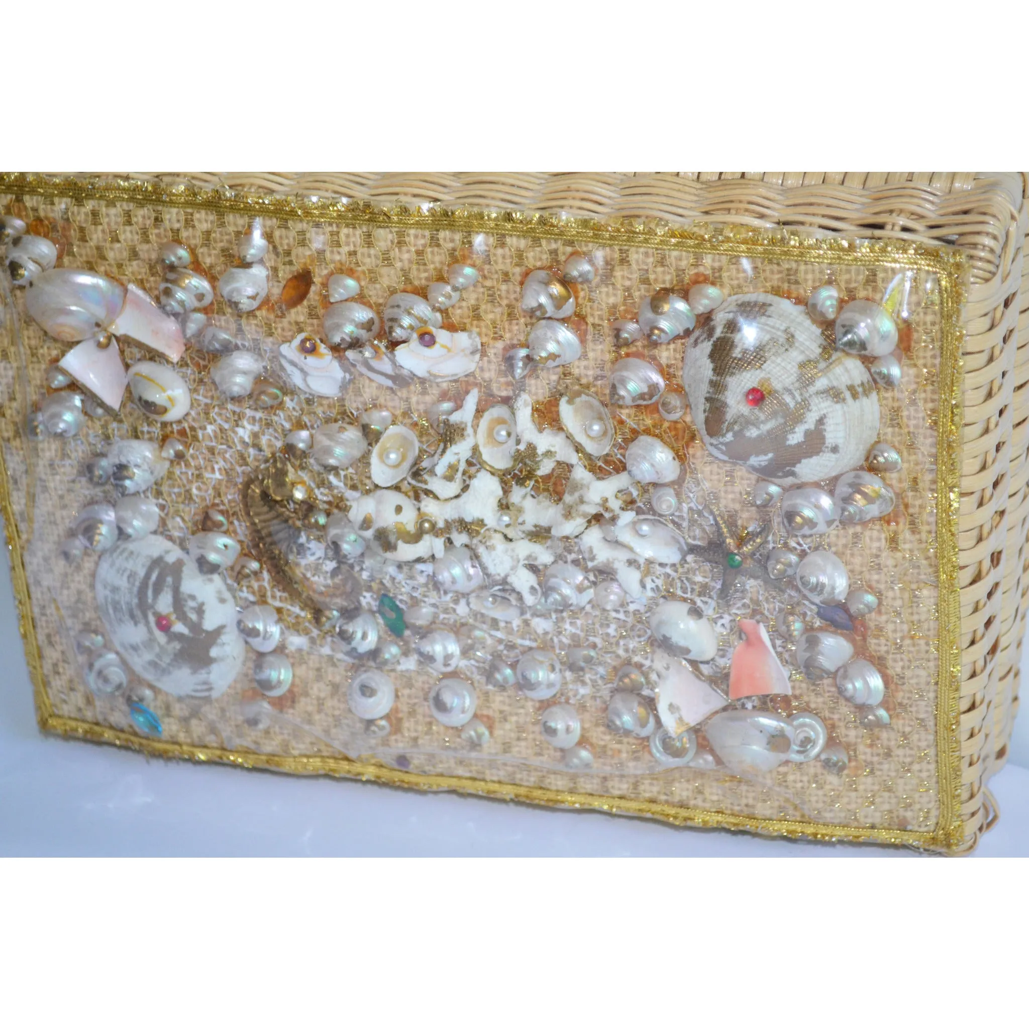 Sea Creatures Seashell Wicker Purse