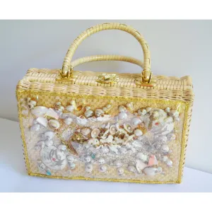 Sea Creatures Seashell Wicker Purse
