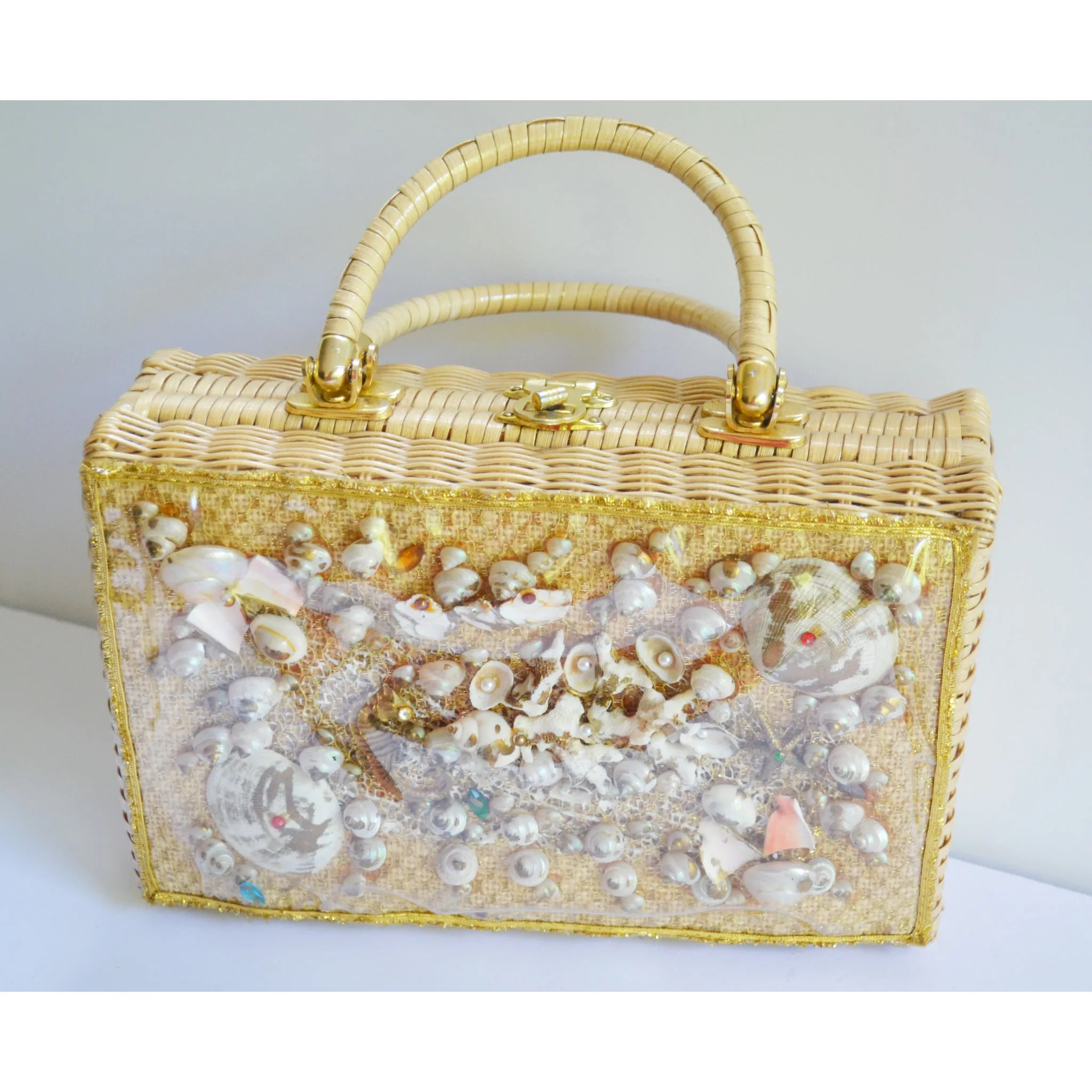 Sea Creatures Seashell Wicker Purse
