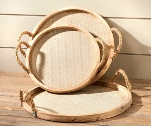 Serving Tray W/Hemp Rope Handles