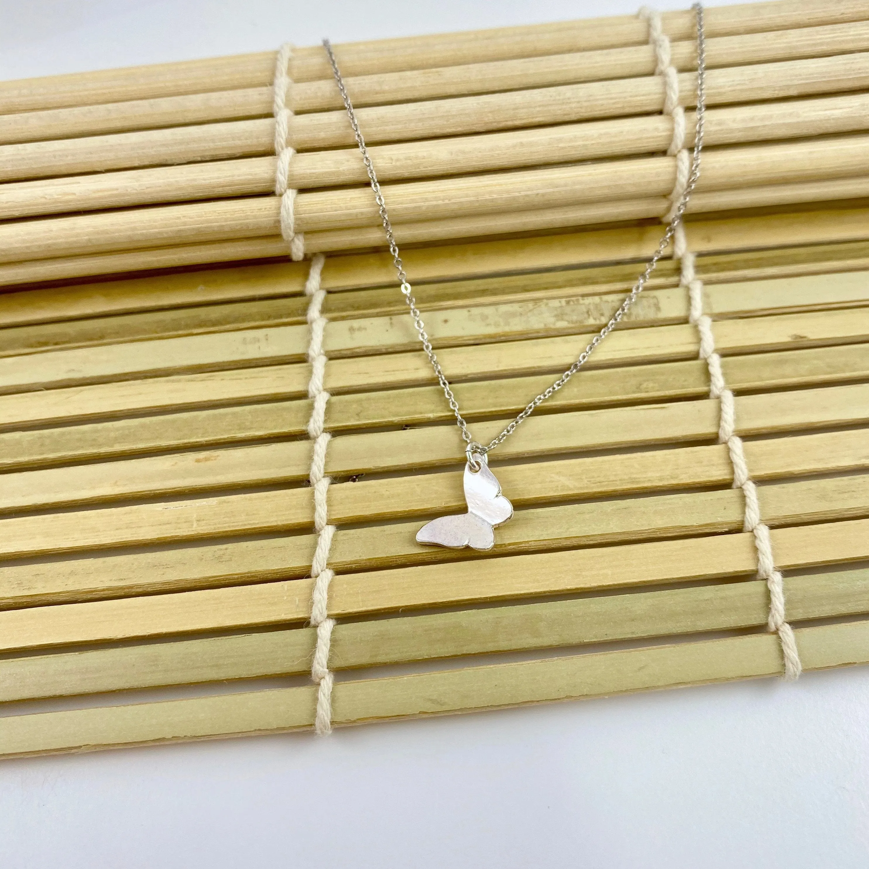 Silver Butterfly Necklace Sterling Silver