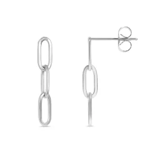 Silver Stainless Steel Paperclip Earrings
