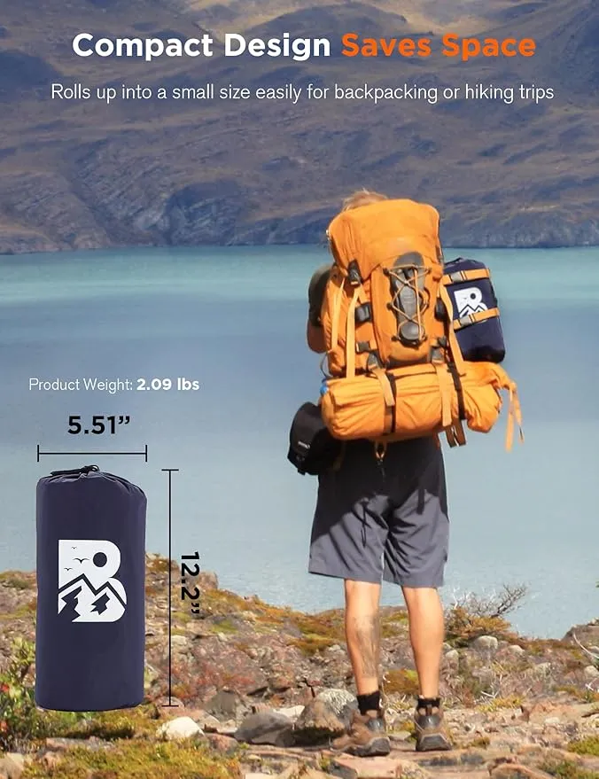 Sleeping Pad for Camping 6 Inches Thick Self Inflatable Ultra Lightweight Sleep Mat with Built-in Pillow ＆ Pump Compact for Backpacking Hiking Tent Travel w/Carrying Bag 77.5''LX27''W, Blue
