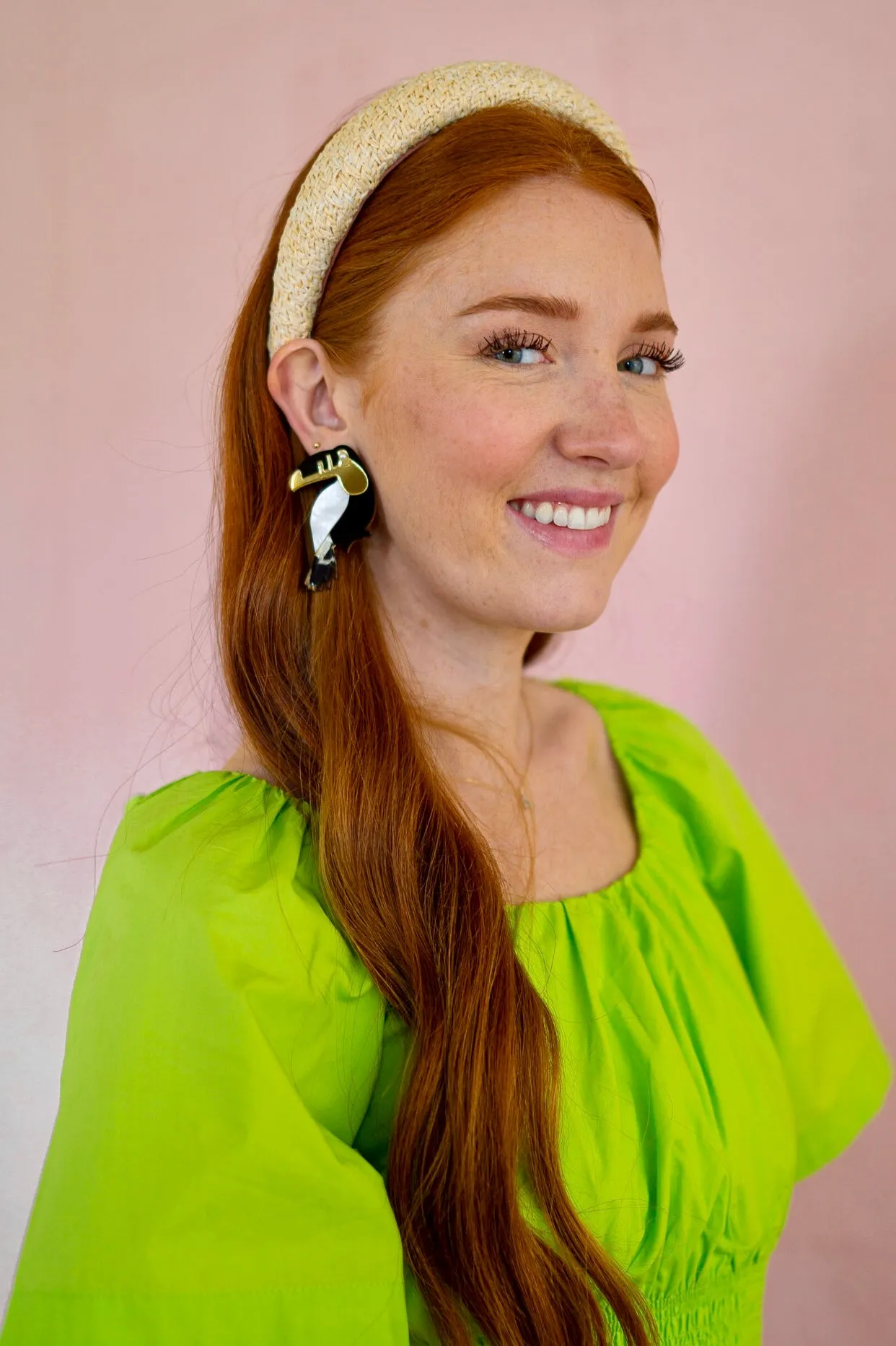Slim Cream Raffia Headband