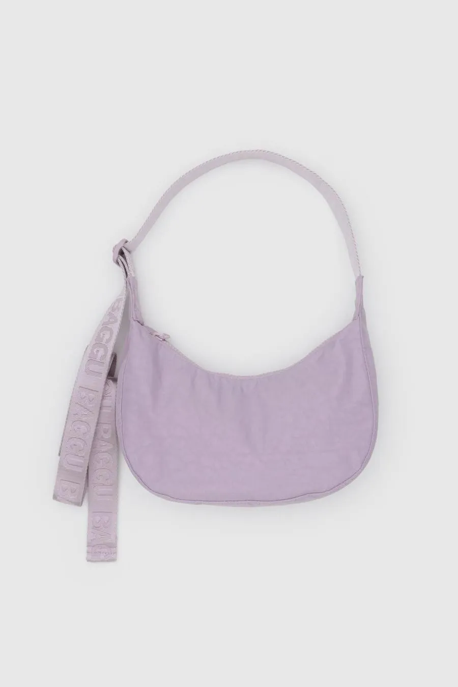 Small Nylon Crescent Bag in Dusty Pink
