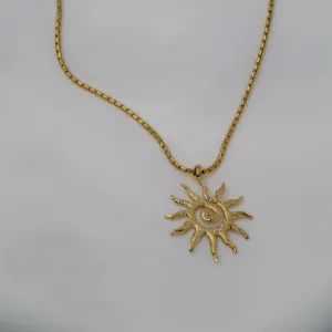 Solana - Gold Spiral Sun Necklace