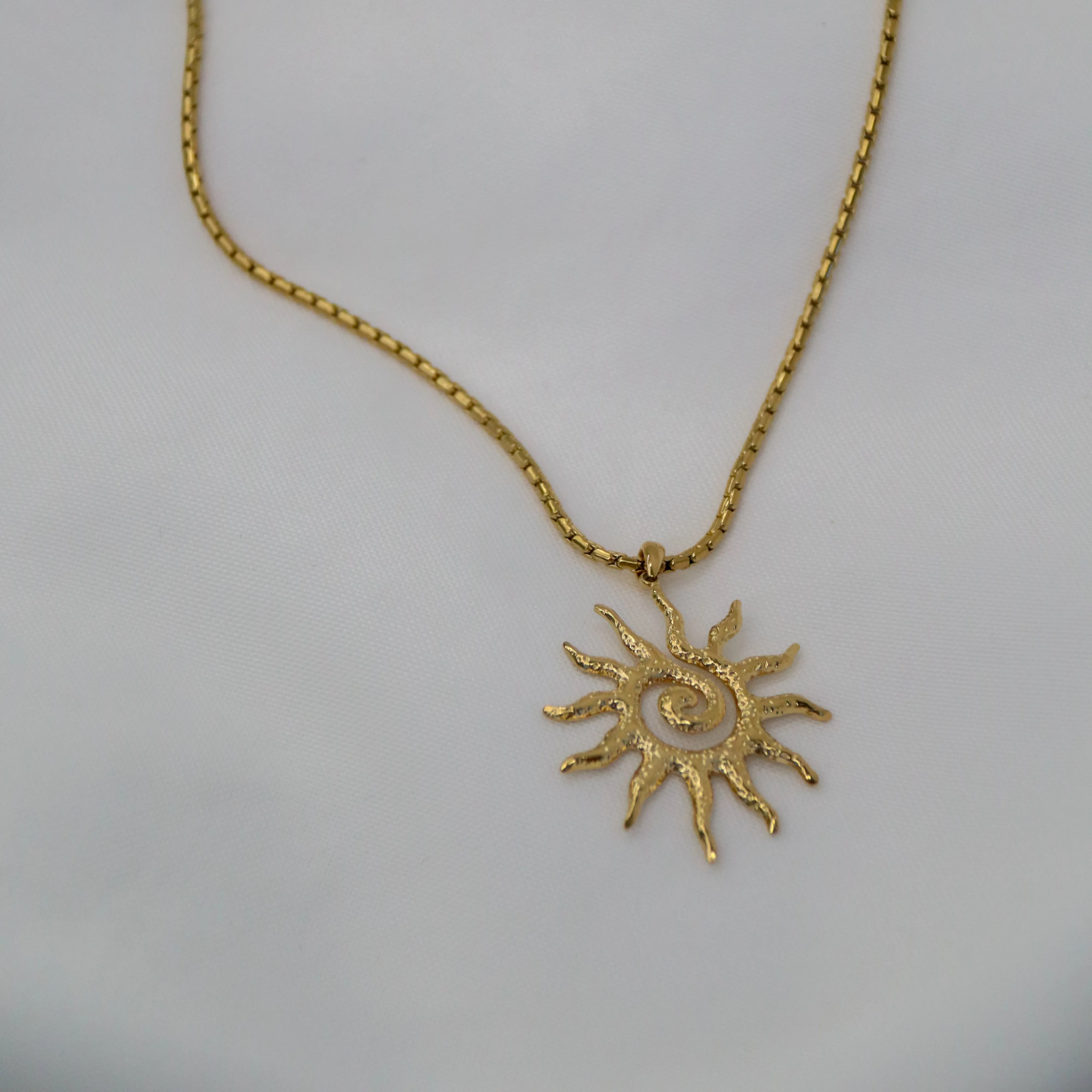 Solana - Gold Spiral Sun Necklace