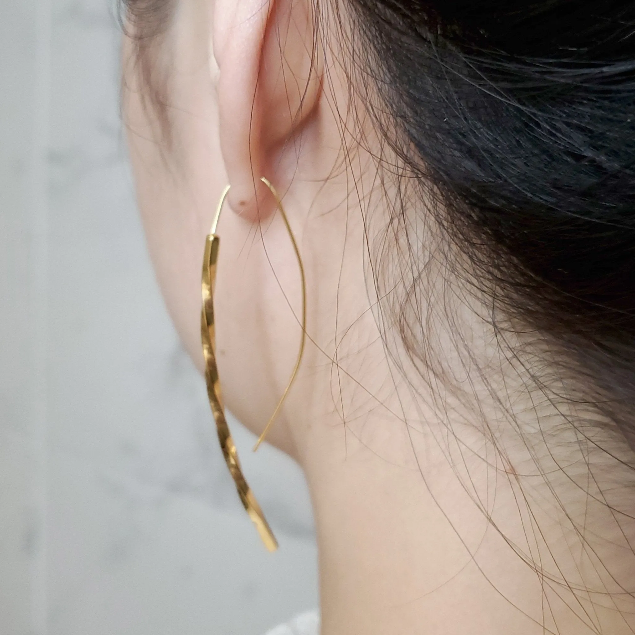 Spiral Arc Hoop Earrings