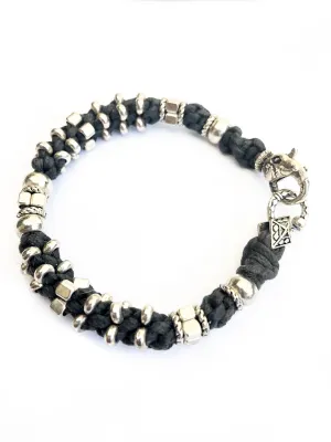 Sterling Silver Elephant & Rope Bracelet