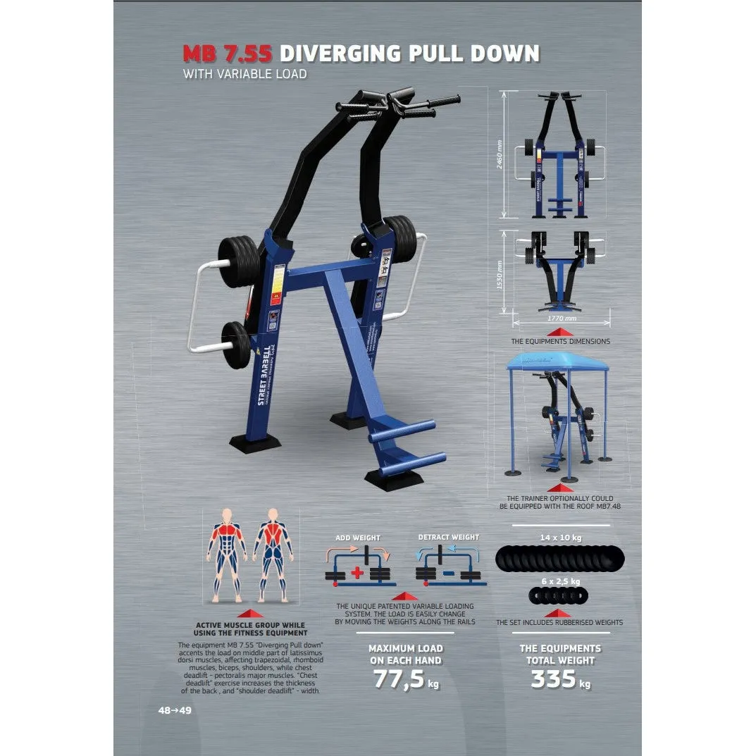 Street Barbell USA Divergent Lat Pull (Outdoor Gym Equipment)