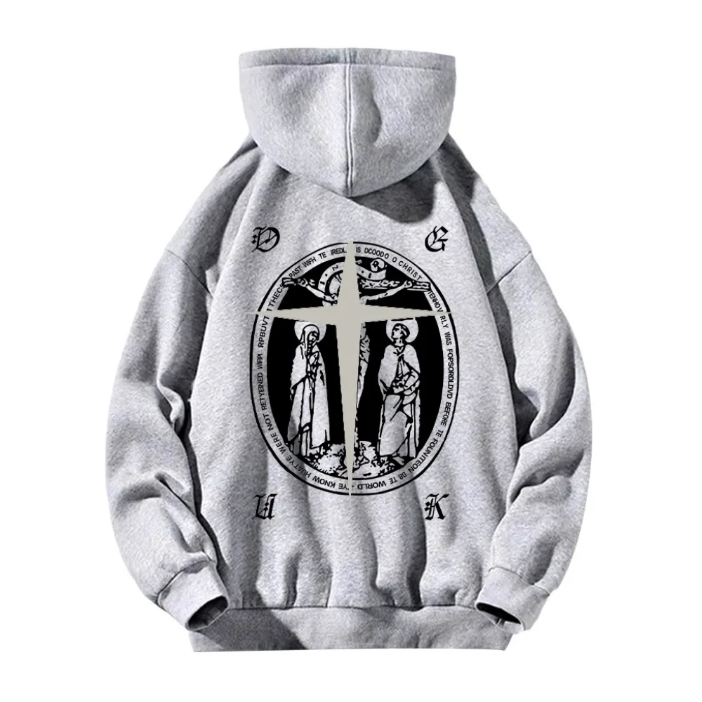 Street Christian Pattern Graphic Hoodie