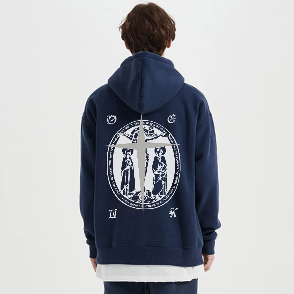 Street Christian Pattern Graphic Hoodie