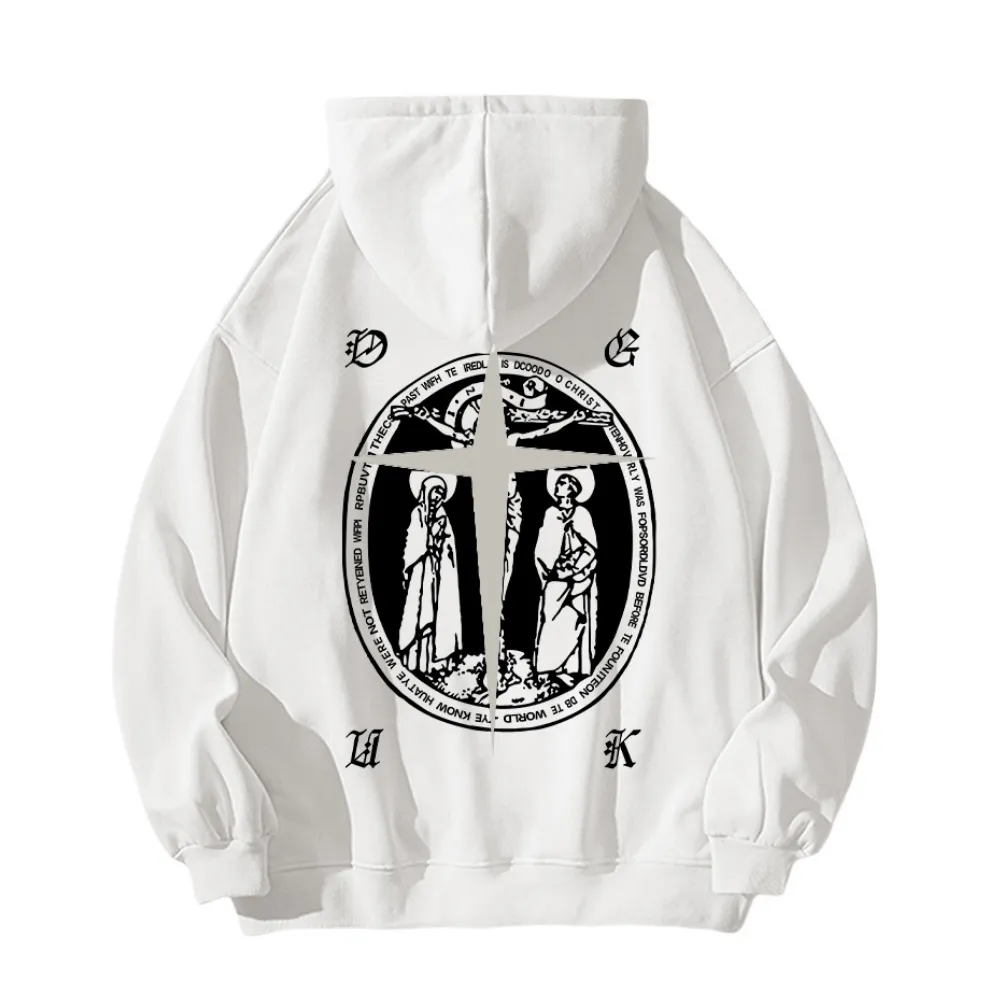 Street Christian Pattern Graphic Hoodie
