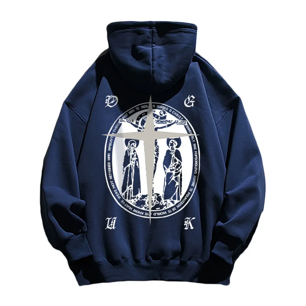 Street Christian Pattern Graphic Hoodie