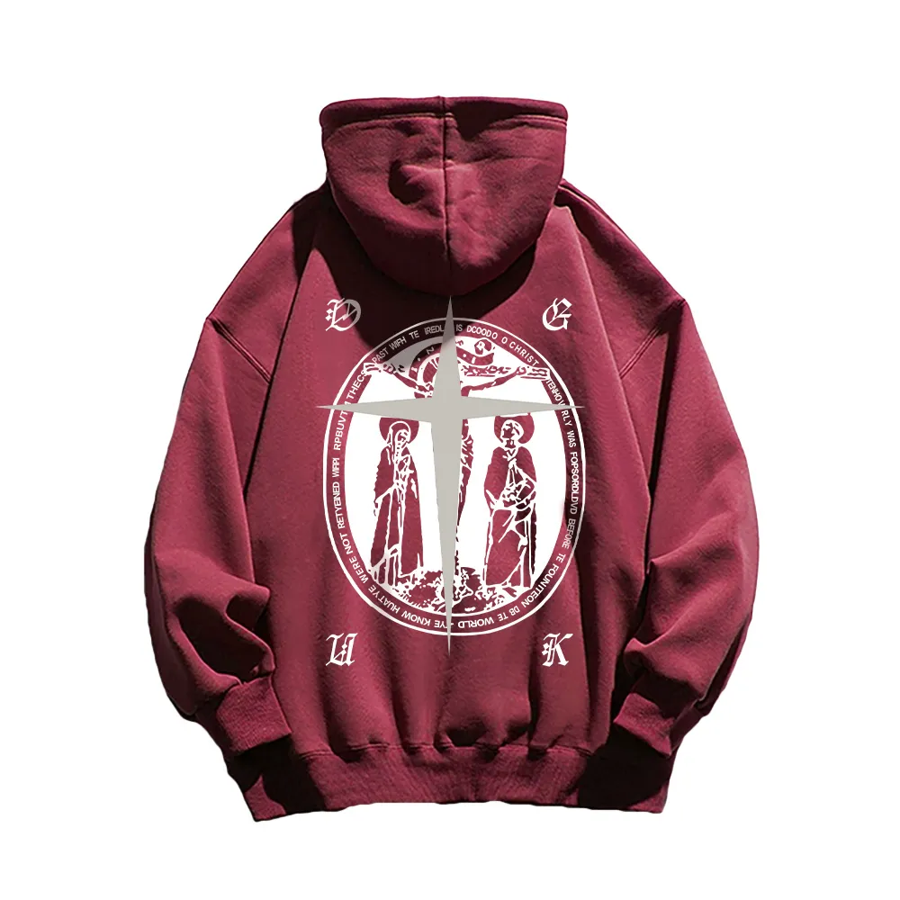 Street Christian Pattern Graphic Hoodie