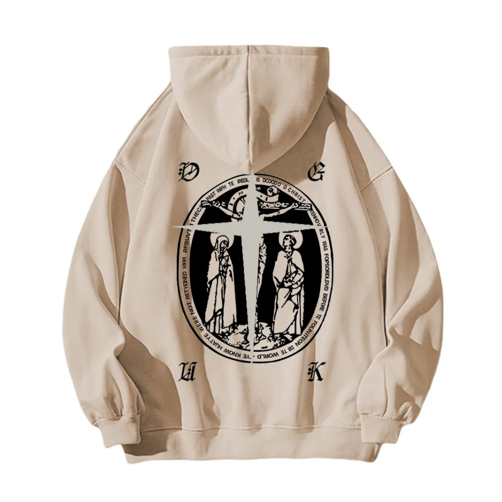 Street Christian Pattern Graphic Hoodie