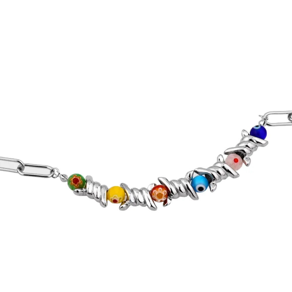 Street Color Glass Bead Necklace