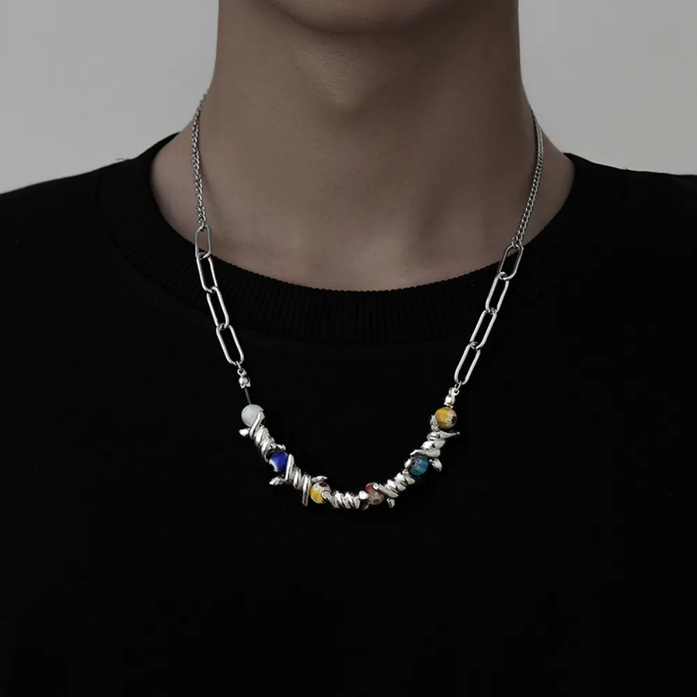 Street Color Glass Bead Necklace