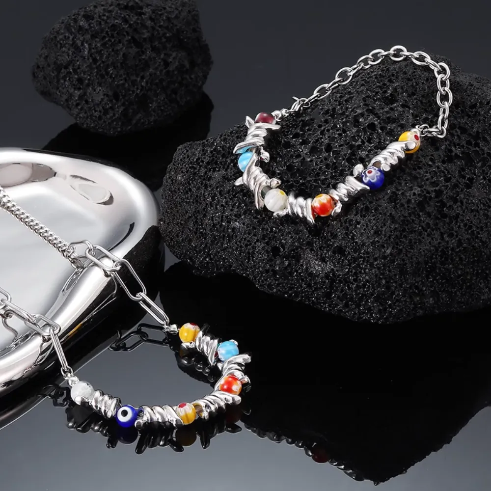 Street Color Glass Bead Necklace