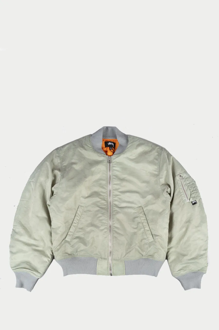 STUSSY DYED NYLON BOMBER STONE