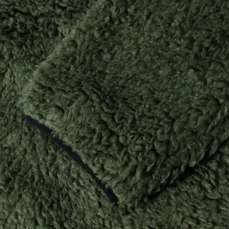 Stussy Reversible Sherpa Fleece/Nylon Zip Jacket Olive
