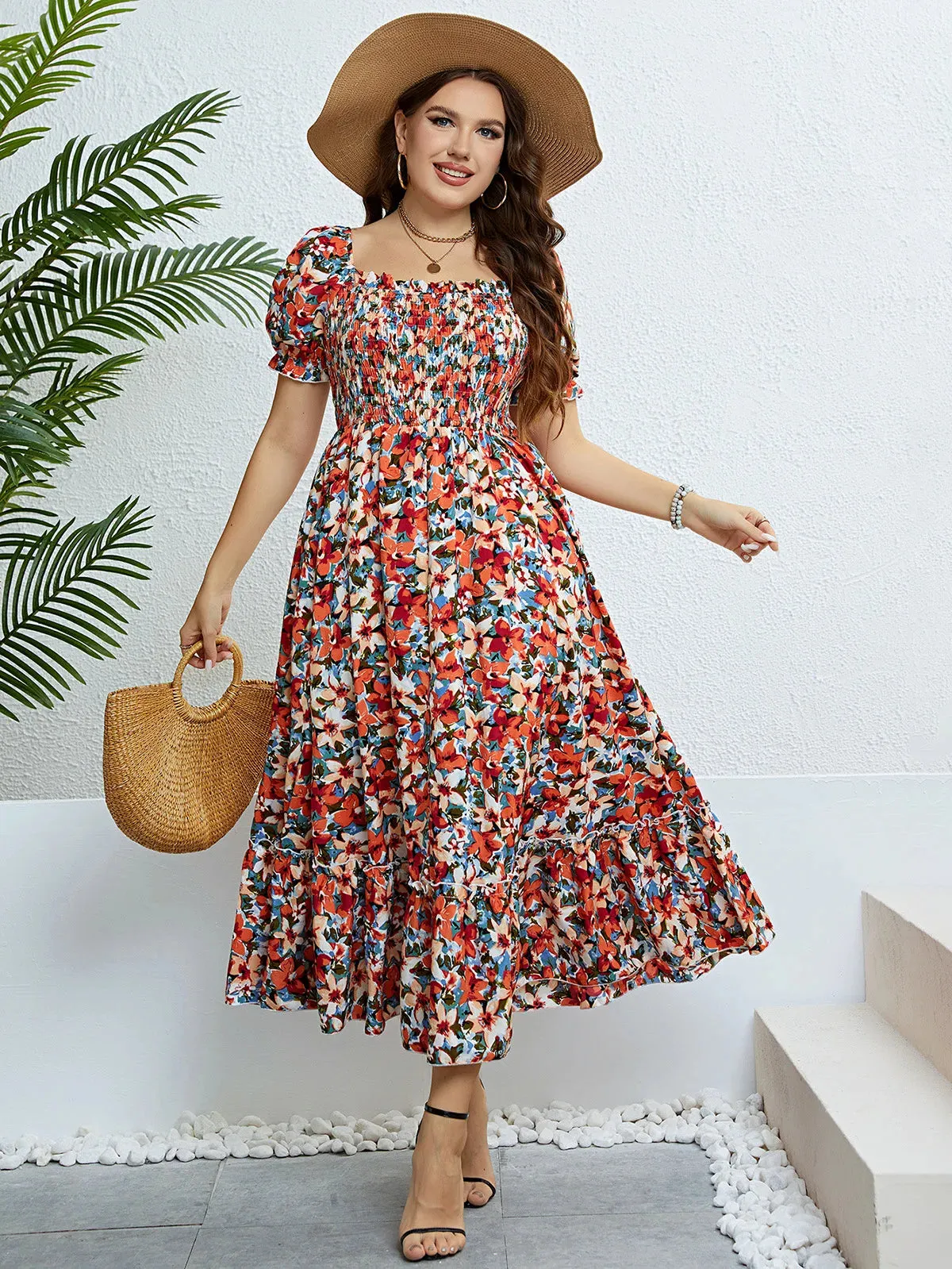 Summer Floral Bohemian Style Beach Dress
