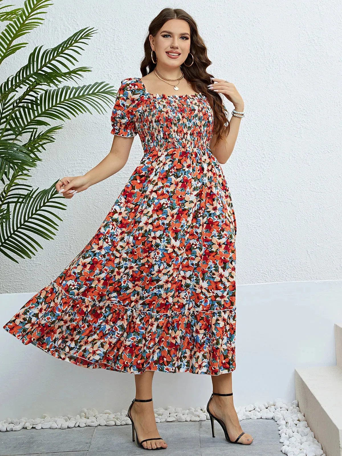 Summer Floral Bohemian Style Beach Dress