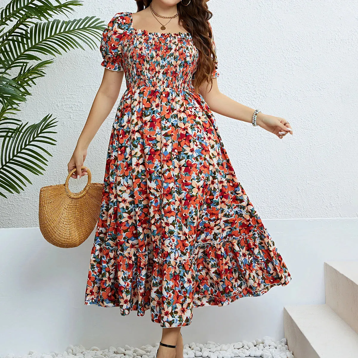 Summer Floral Bohemian Style Beach Dress