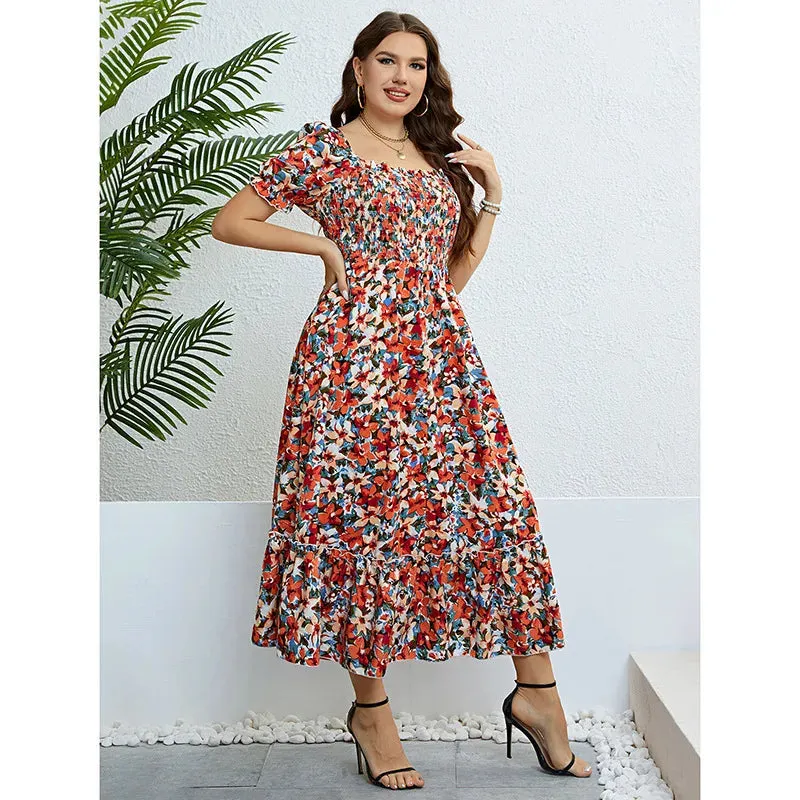 Summer Floral Bohemian Style Beach Dress