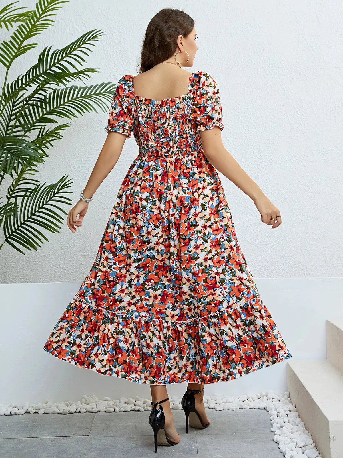 Summer Floral Bohemian Style Beach Dress