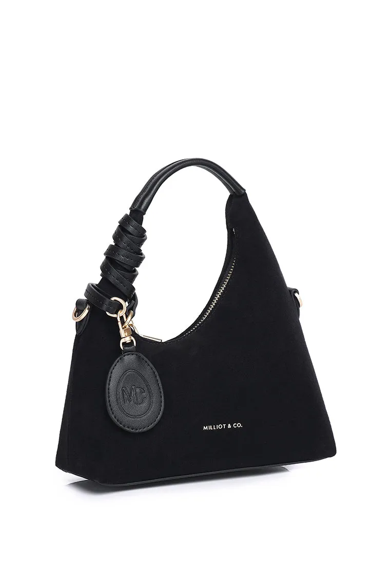 Sunova Faux Suede Mini Top Handle Bag (Black)