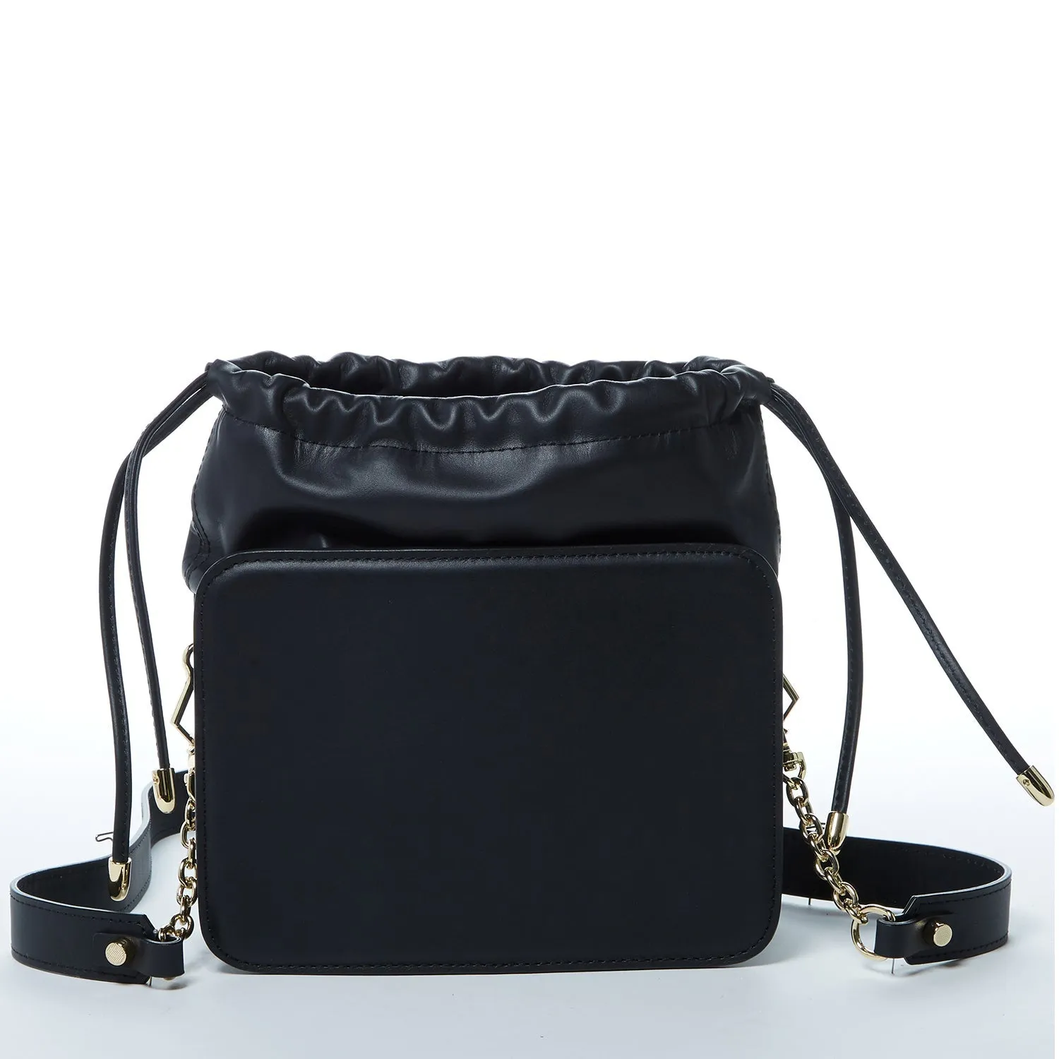 SUSU The Patricia Black Leather Bucket Bag Snakeskin Design