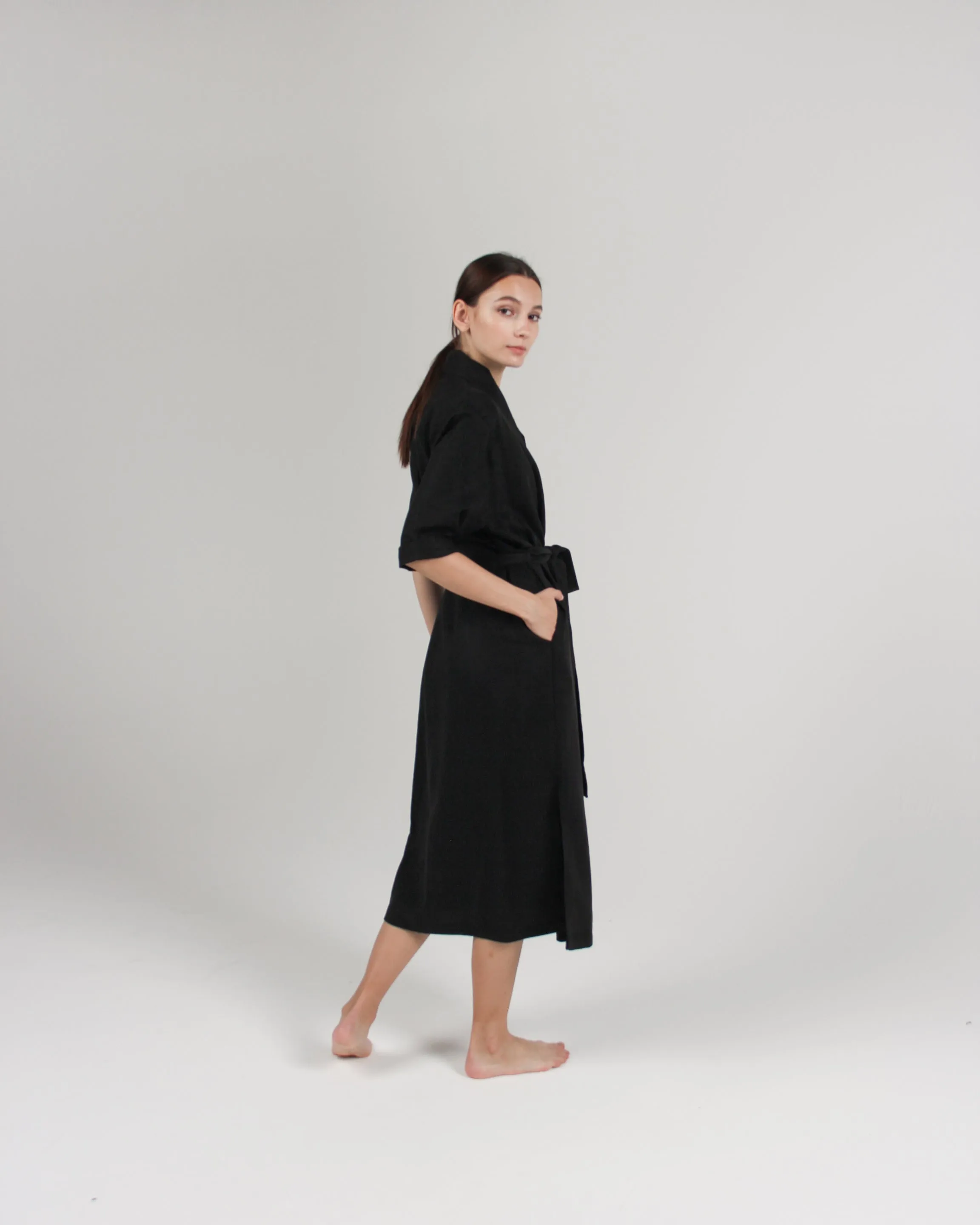 The Convertible Wrap Dress in Jet Black
