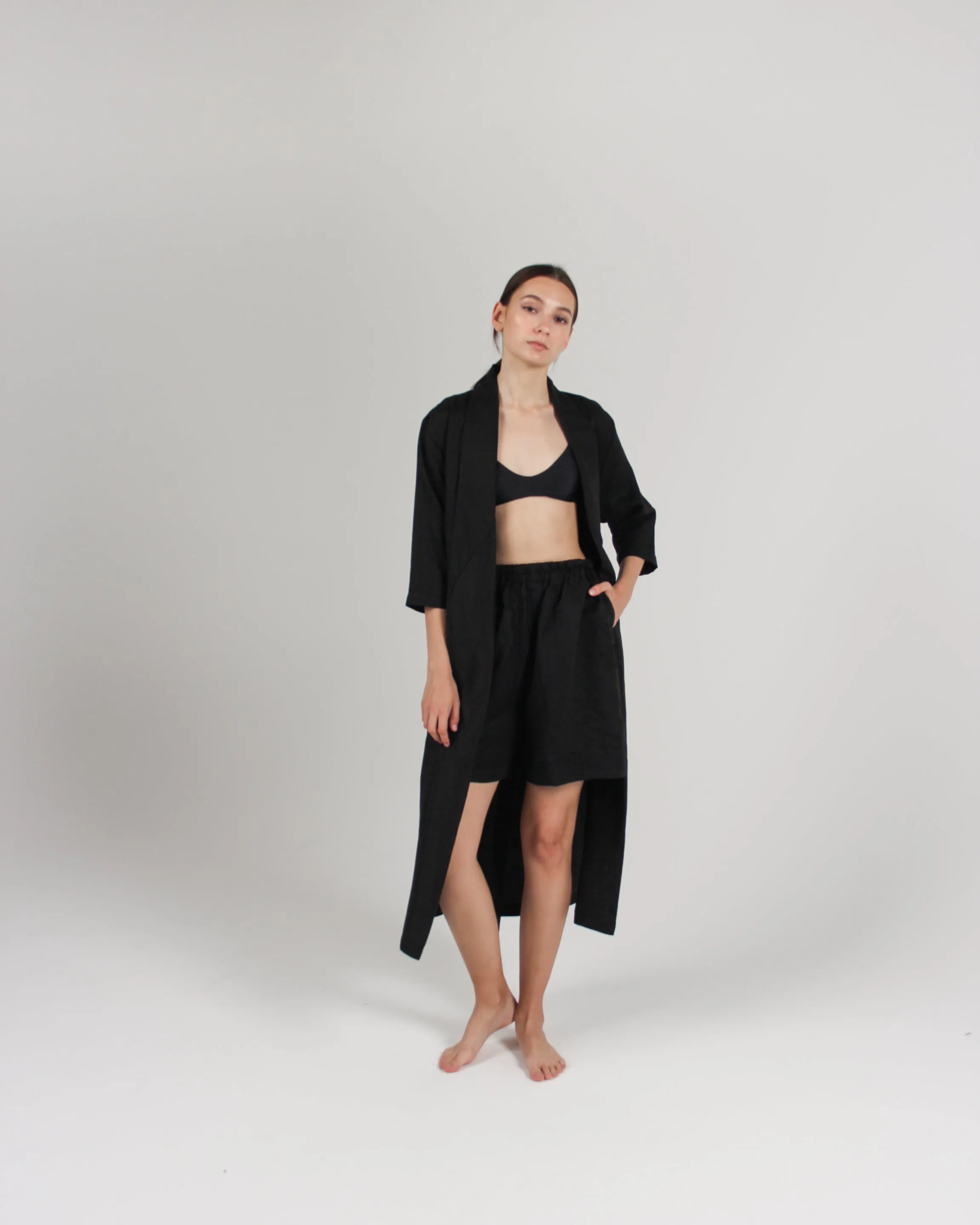 The Convertible Wrap Dress in Jet Black