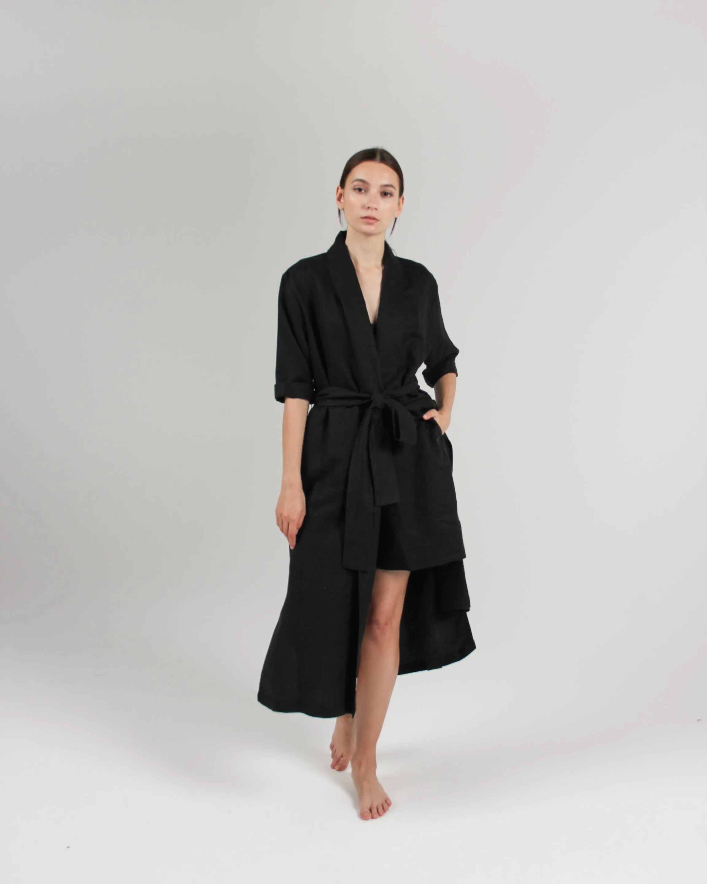 The Convertible Wrap Dress in Jet Black