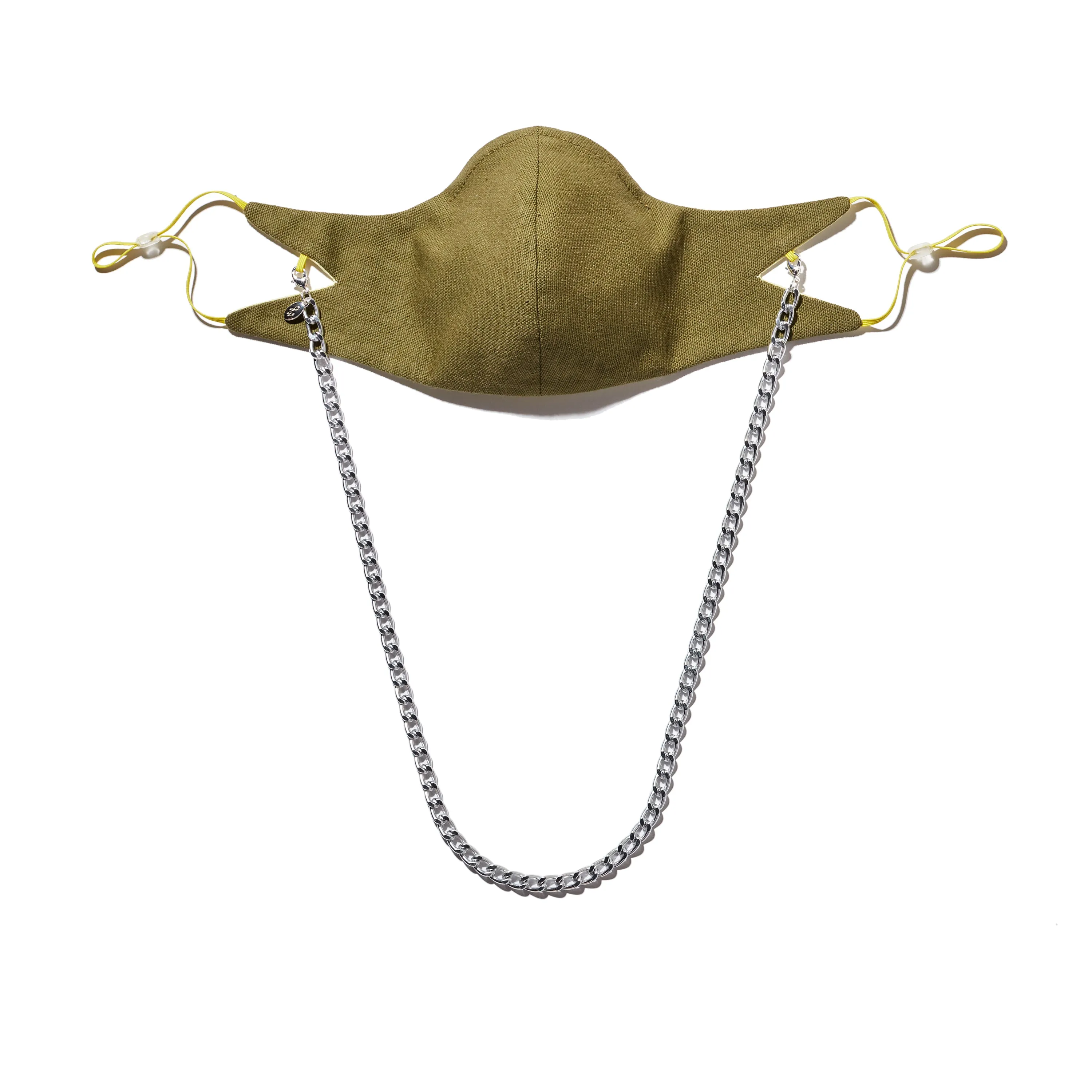 The Tina Cotton Twill in Olive Green with 7mm Silver chain