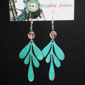 Time After Time, darling: patina   malachite earring