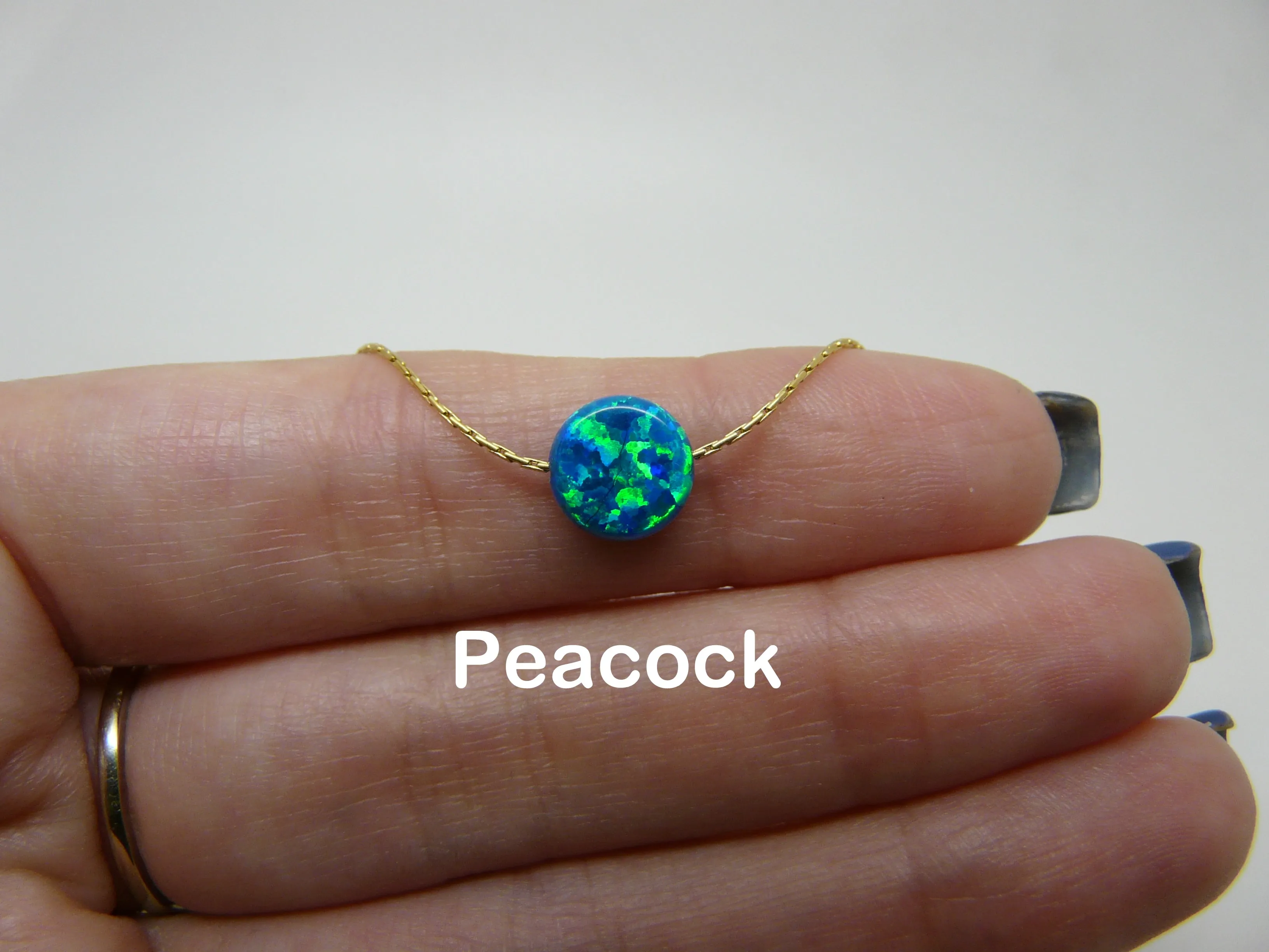 Tiny Opal Coin Necklace – Minimalist Elegance