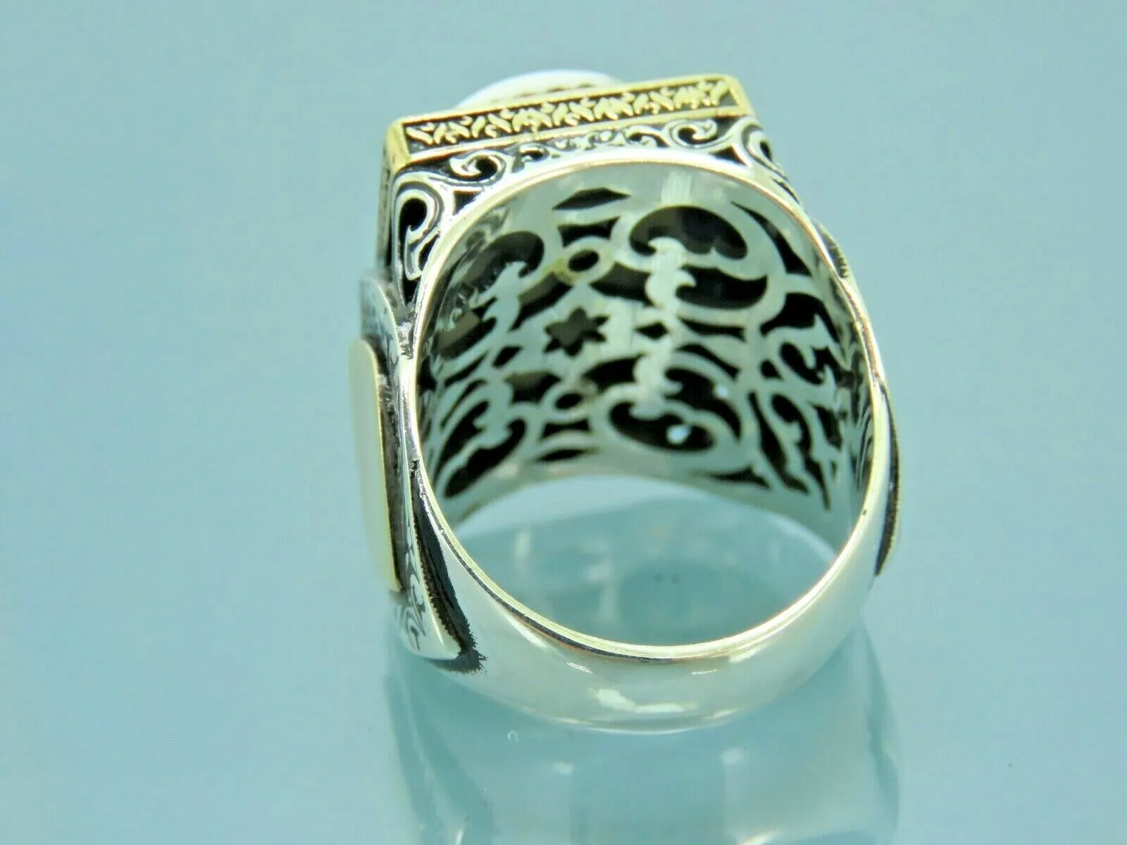 Turkish Handmade Jewelry 925 Sterling Silver Agate Stone Mens Rings