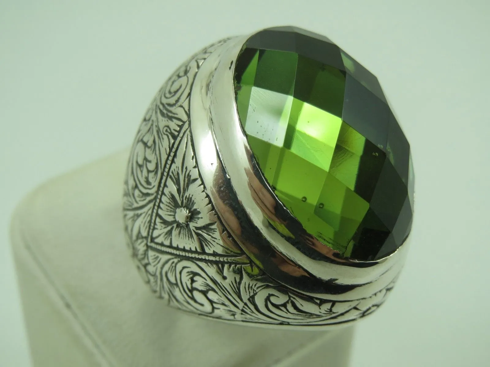 Turkish Handmade Jewelry 925 Sterling Silver Alexandrite Stone Mens Rings