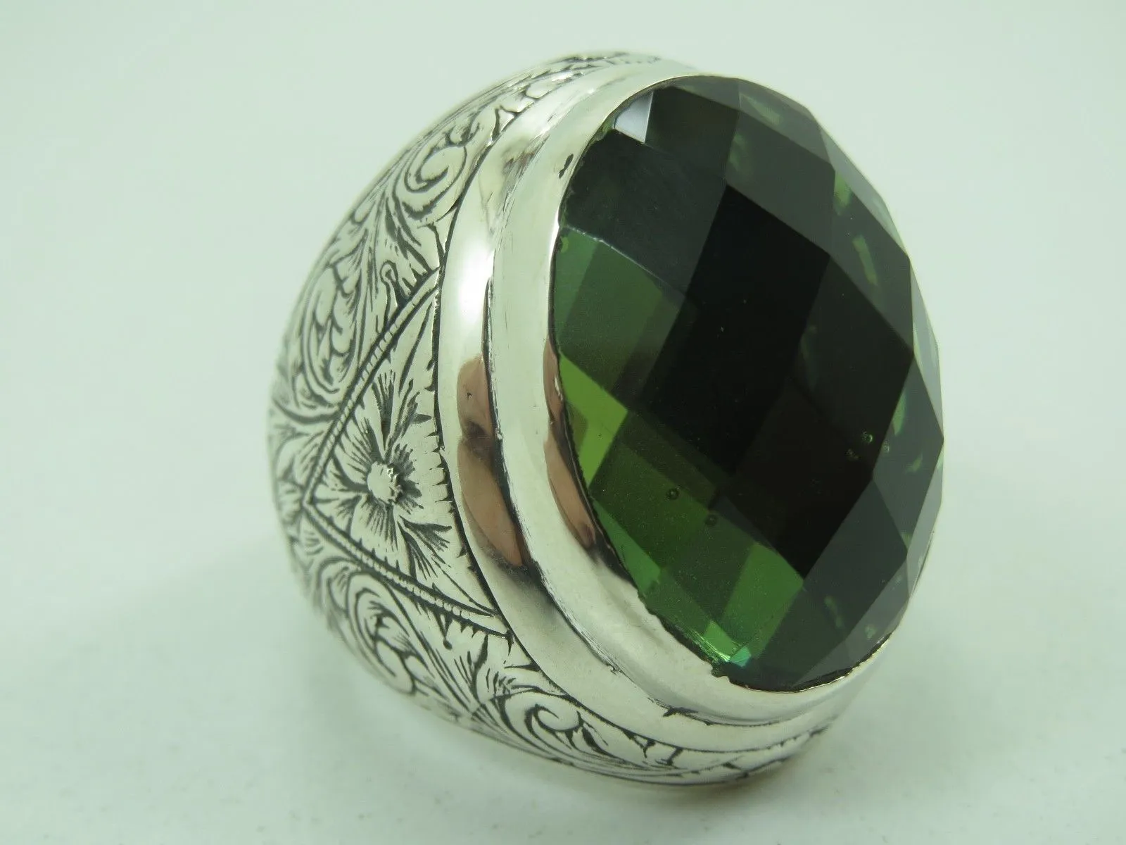 Turkish Handmade Jewelry 925 Sterling Silver Alexandrite Stone Mens Rings