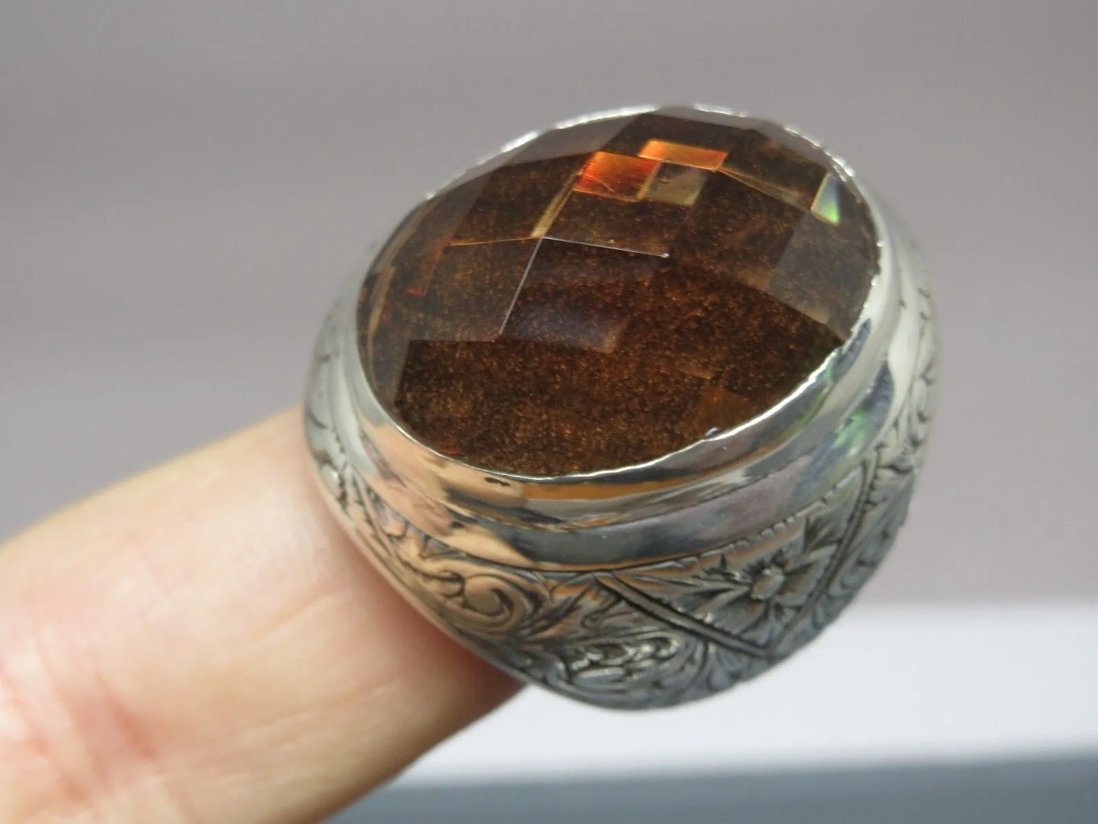Turkish Handmade Jewelry 925 Sterling Silver Alexandrite Stone Mens Rings