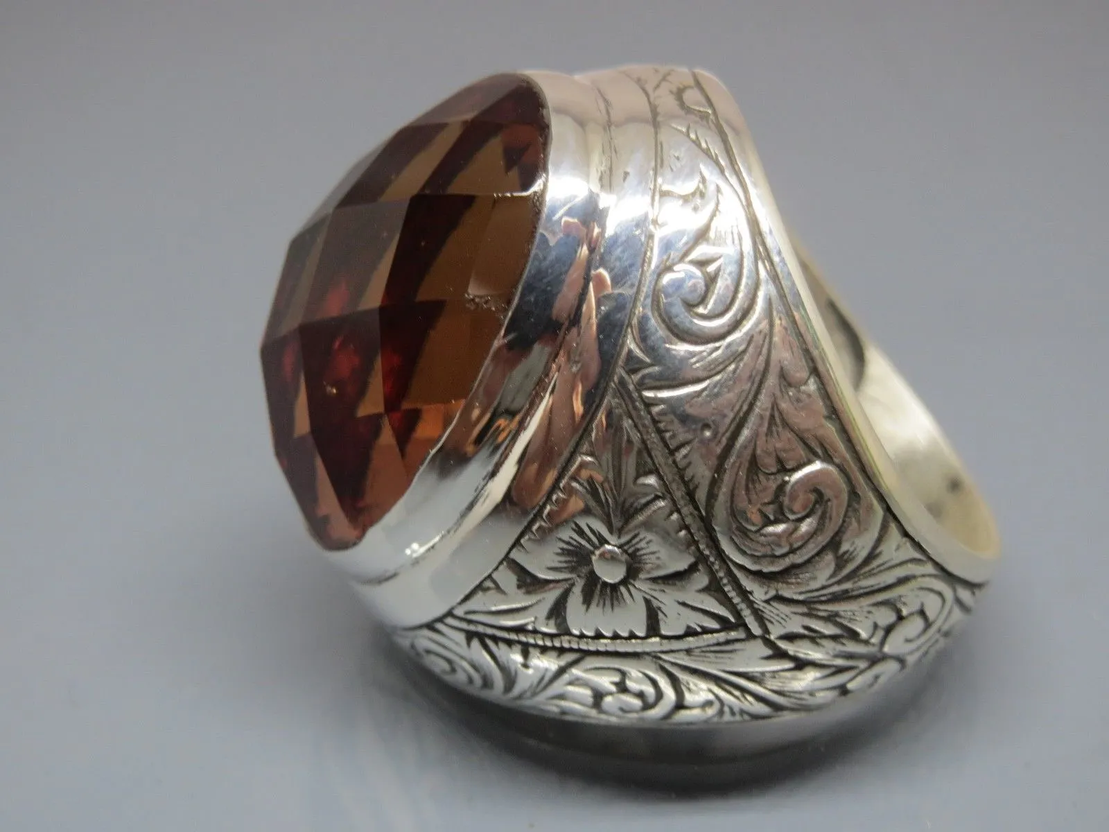 Turkish Handmade Jewelry 925 Sterling Silver Alexandrite Stone Mens Rings