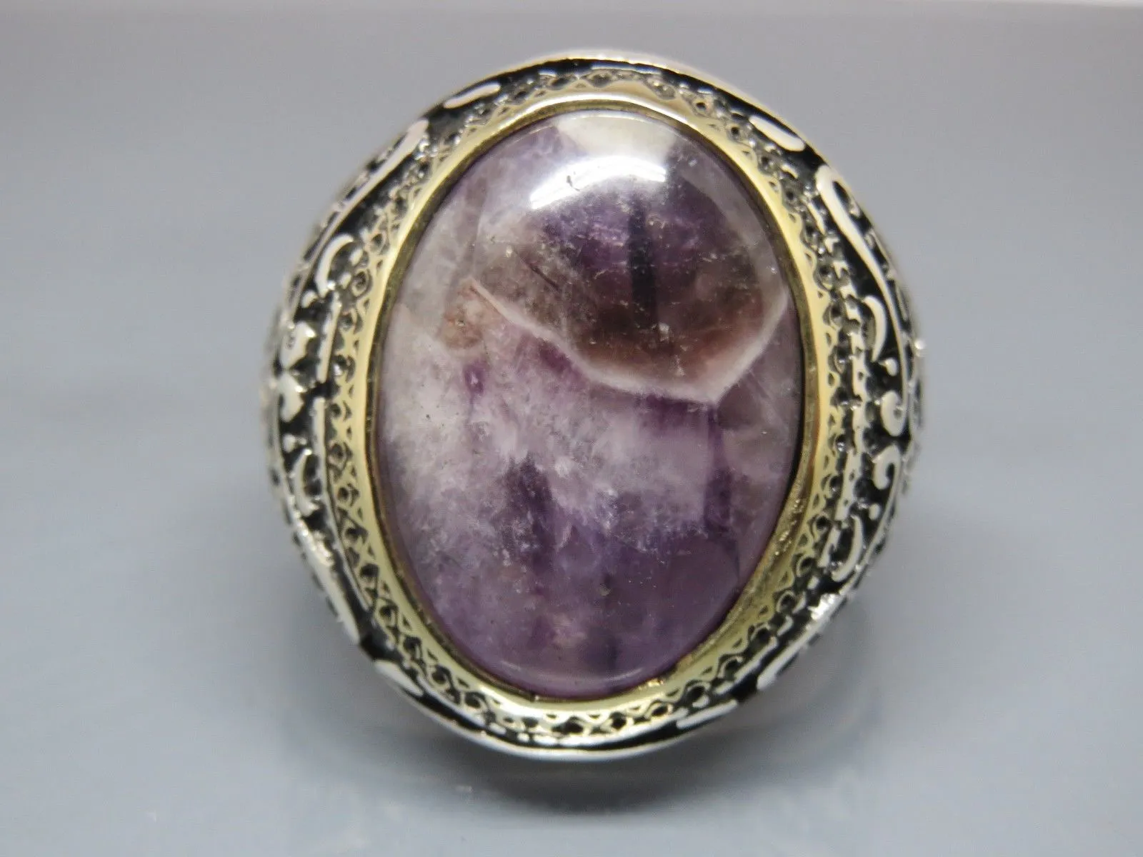 Turkish Handmade Jewelry 925 Sterling Silver Amethyst Stone Mens Rings
