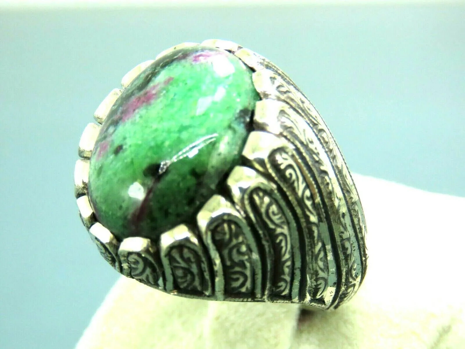 Turkish Handmade Jewelry 925 Sterling Silver Bloodstone Mens Rings