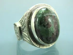 Turkish Handmade Jewelry 925 Sterling Silver Bloodstone Mens Rings