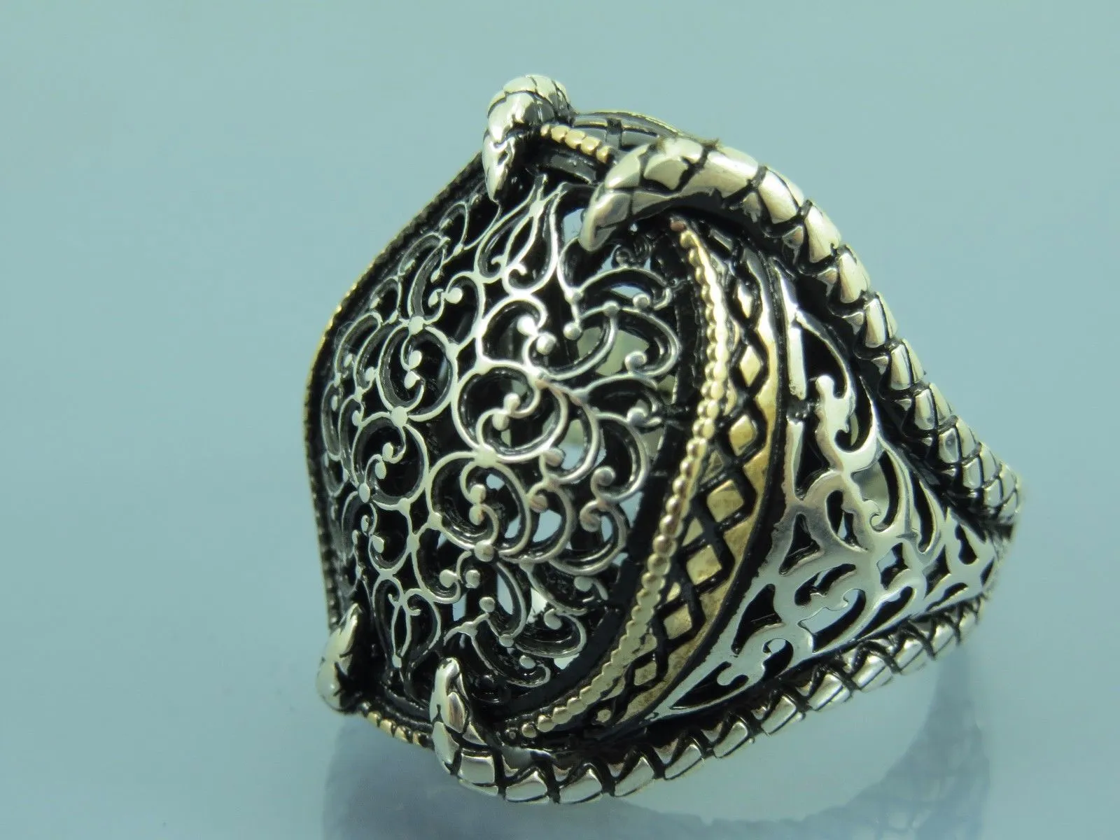 Turkish Handmade Jewelry 925 Sterling Silver Claw Design Mens Rings