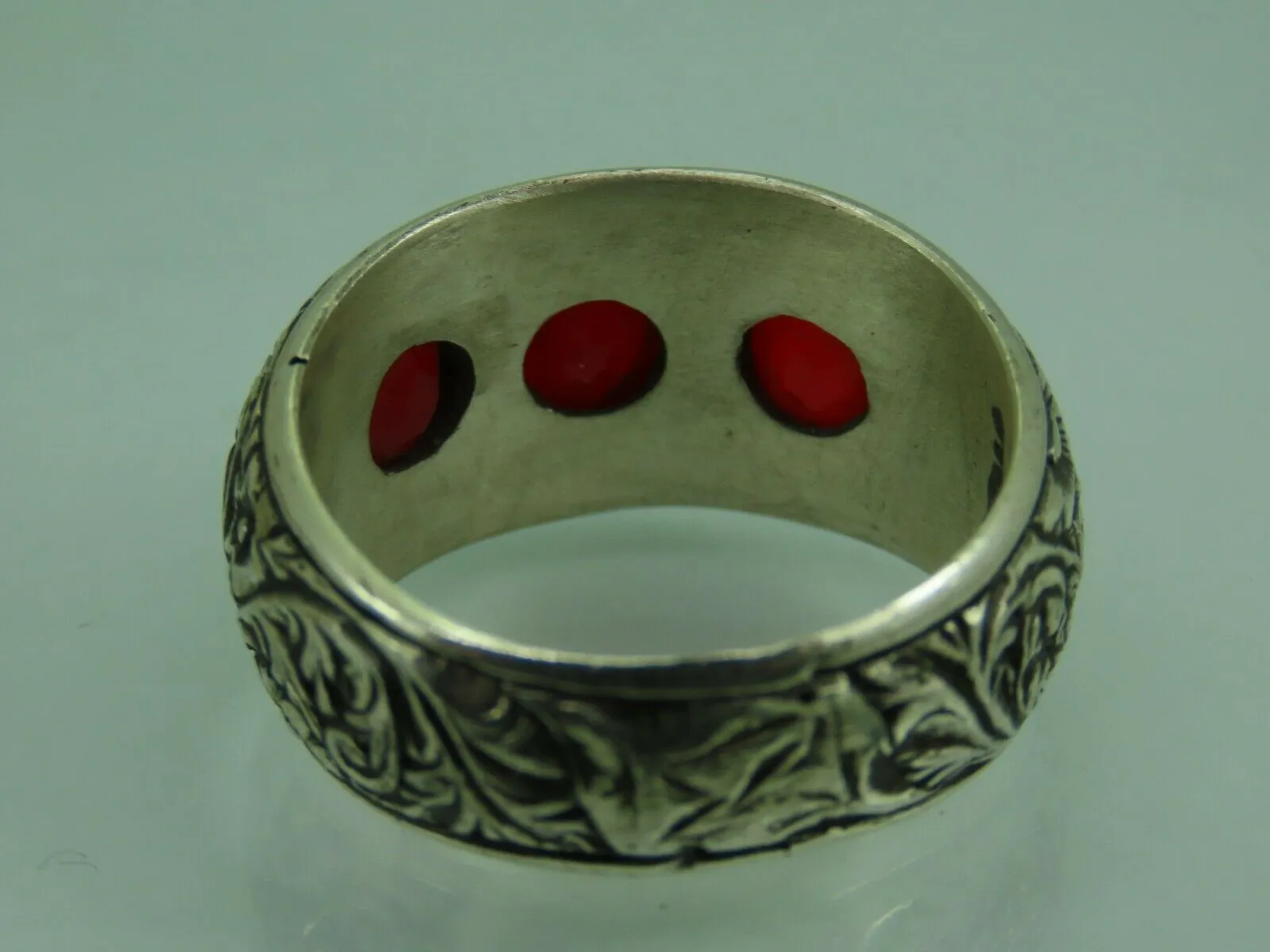 Turkish Handmade Jewelry 925 Sterling Silver Garnet Stone Mens Rings